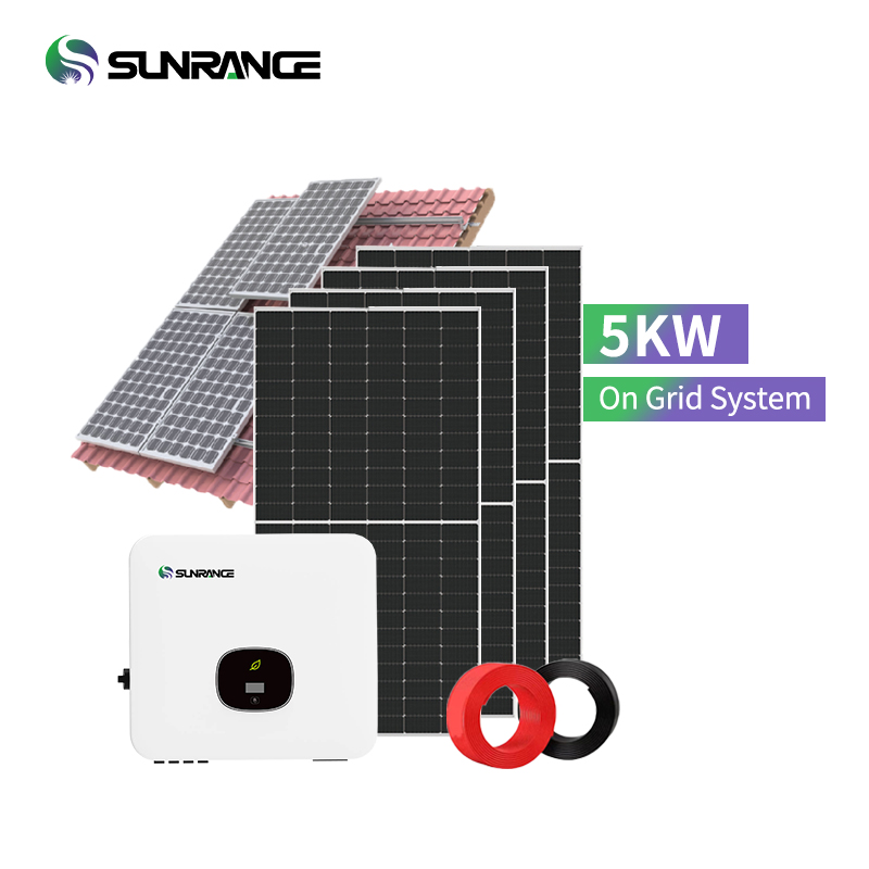 Sunrange 5kW Single Phase On Grid Solar Power System For Home