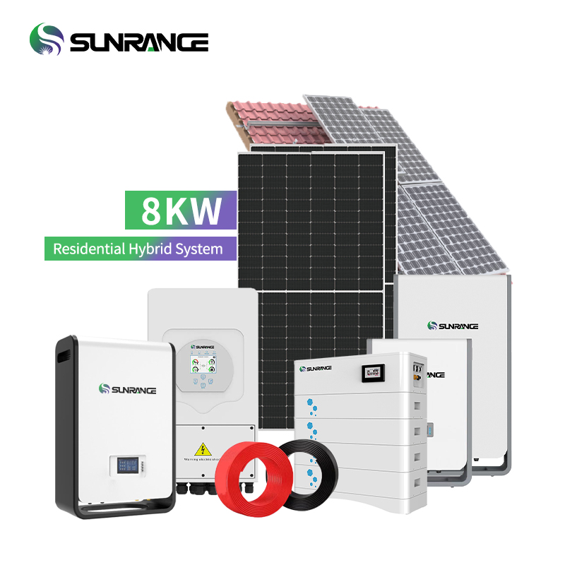 Sunrange residential 8kW Lithium Battery Hybrid Solar System